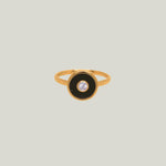 Mini Saucer Ring with Black Onyx