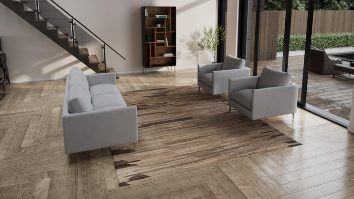 Natural Patterned Modern Wool Kilim - 9' x 11'7"