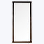 Minimalist rectangular mirror with dark metal frame, industrial/rustic aesthetic.