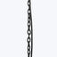 Vertical black chain with overlapping cord on light background.