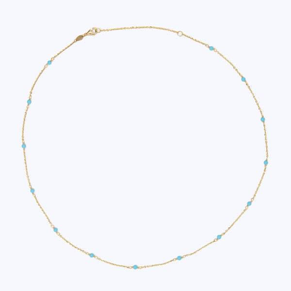 2.5 mm Italian 14 Turquoise Bead Contemporary Chain
