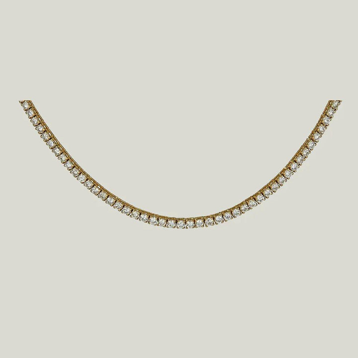 5.08 ct 14K yellow gold tennis necklace