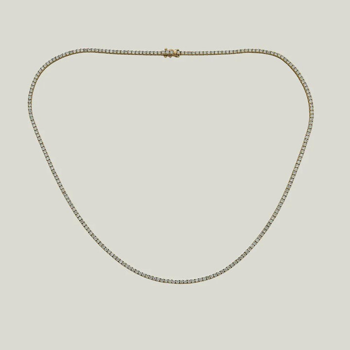 5.08 ct 14K yellow gold tennis necklace