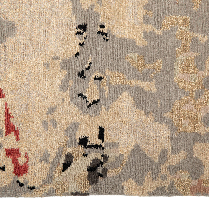 Modern Hand Knotted Wool & Silk Rug - 2'9" x 10'