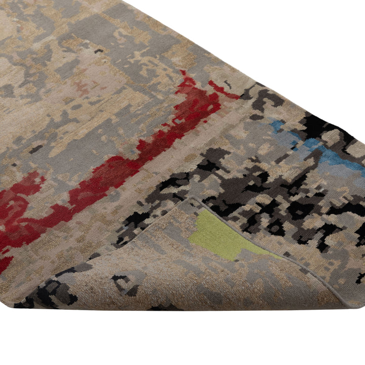 Modern Handknotted Wool & Silk  Rug - 2'9" x 10'