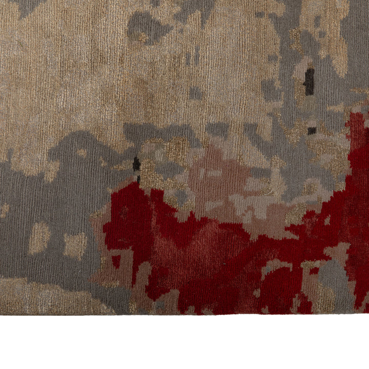 Modern Handknotted Wool & Silk  Rug - 2'9" x 10'