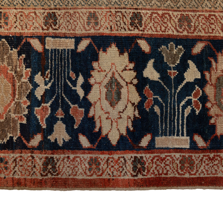 Floral Antique Wool Rug - 10'9" x 14'9"