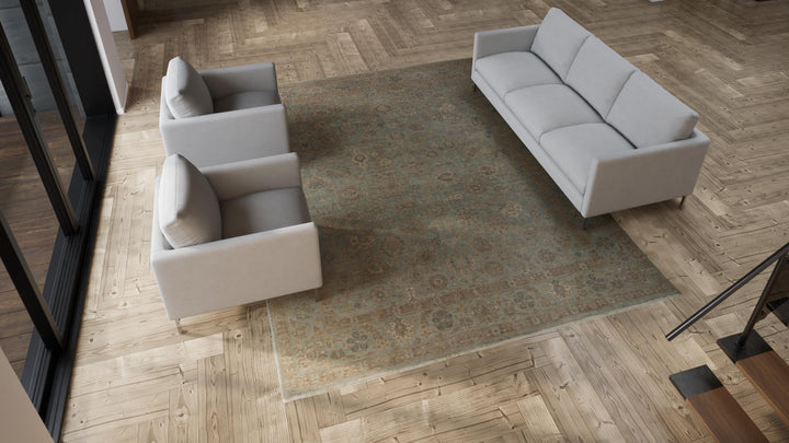 Multicolored Transitional Wool Rug - 8'11" x 11'10"