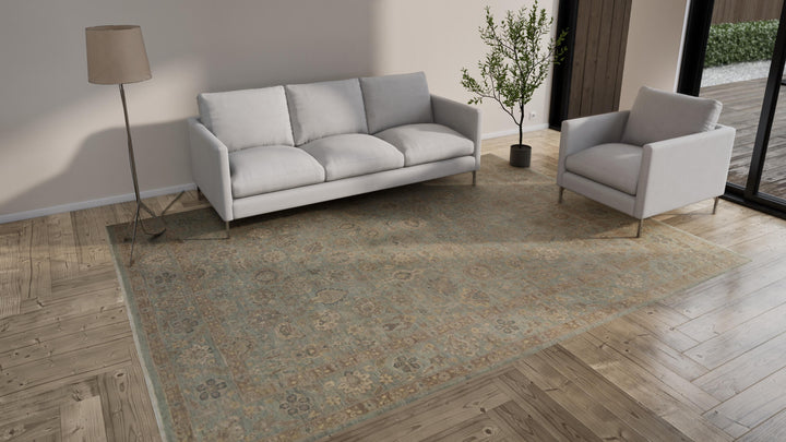 Multicolored Transitional Wool Rug - 8'11" x 11'10"