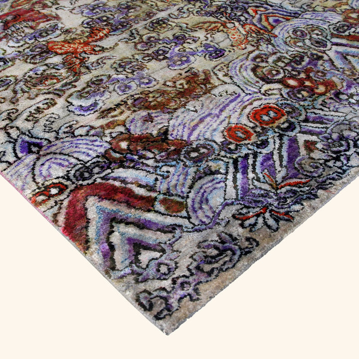 Multicolored Dragon Alchemy Silk Rug - 8'4" x 8'1"
