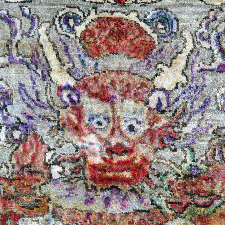 Multicolored Dragon Alchemy Silk Rug - 8'4" x 8'1"