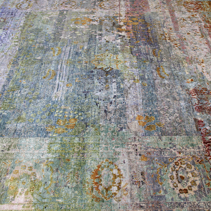 Multicolored Alchemy Silk Rug - 8'10" x 11'10"