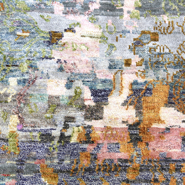 Multicolored Alchemy Silk Rug - 8'10" x 11'10"