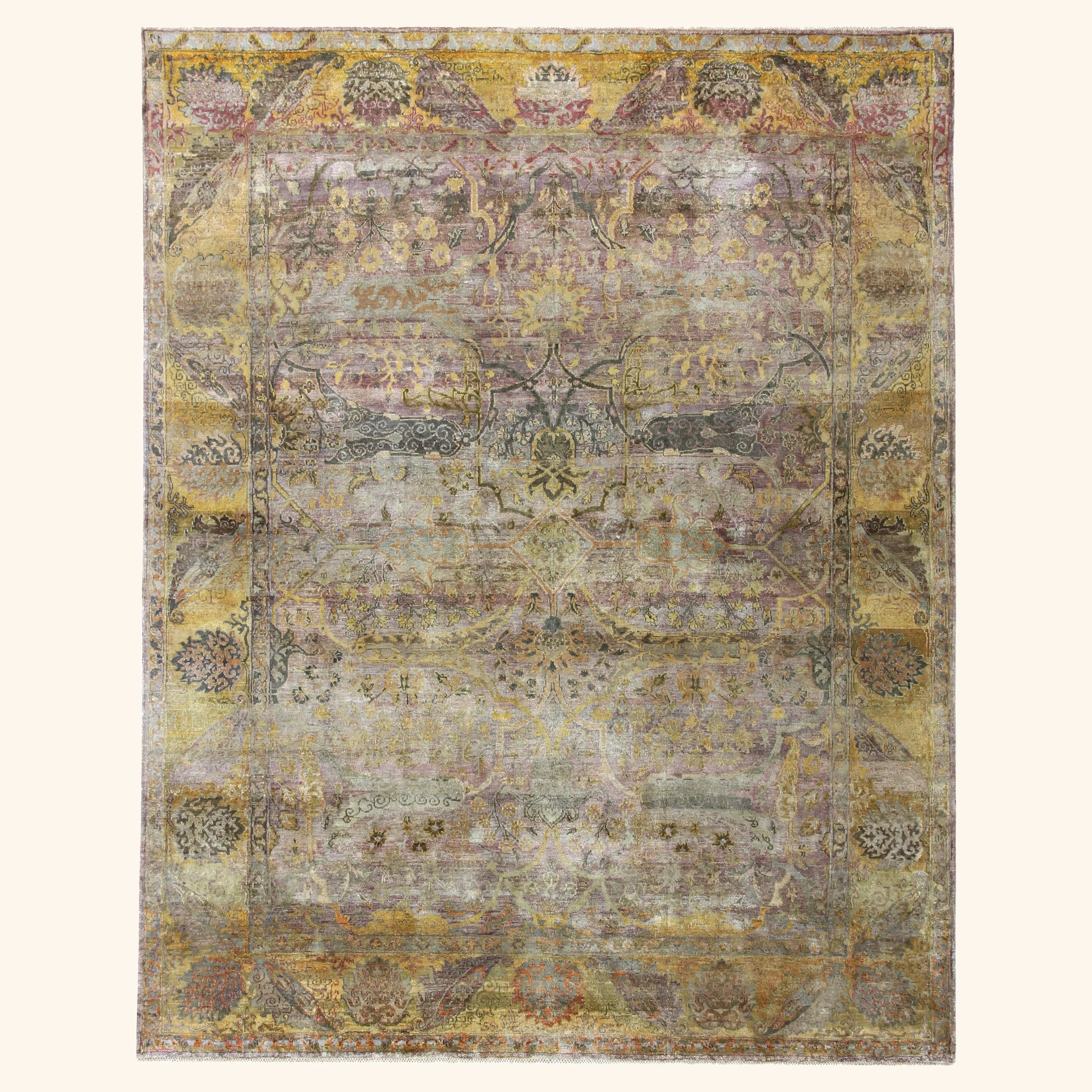 Yellow Transitional Alchemy Silk Rug - 7'9