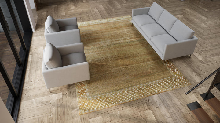 Tan Alchemy Silk & Wool Rug - 8'9" x 12'4"