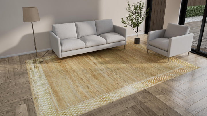 Tan Alchemy Silk & Wool Rug - 8'9" x 12'4"
