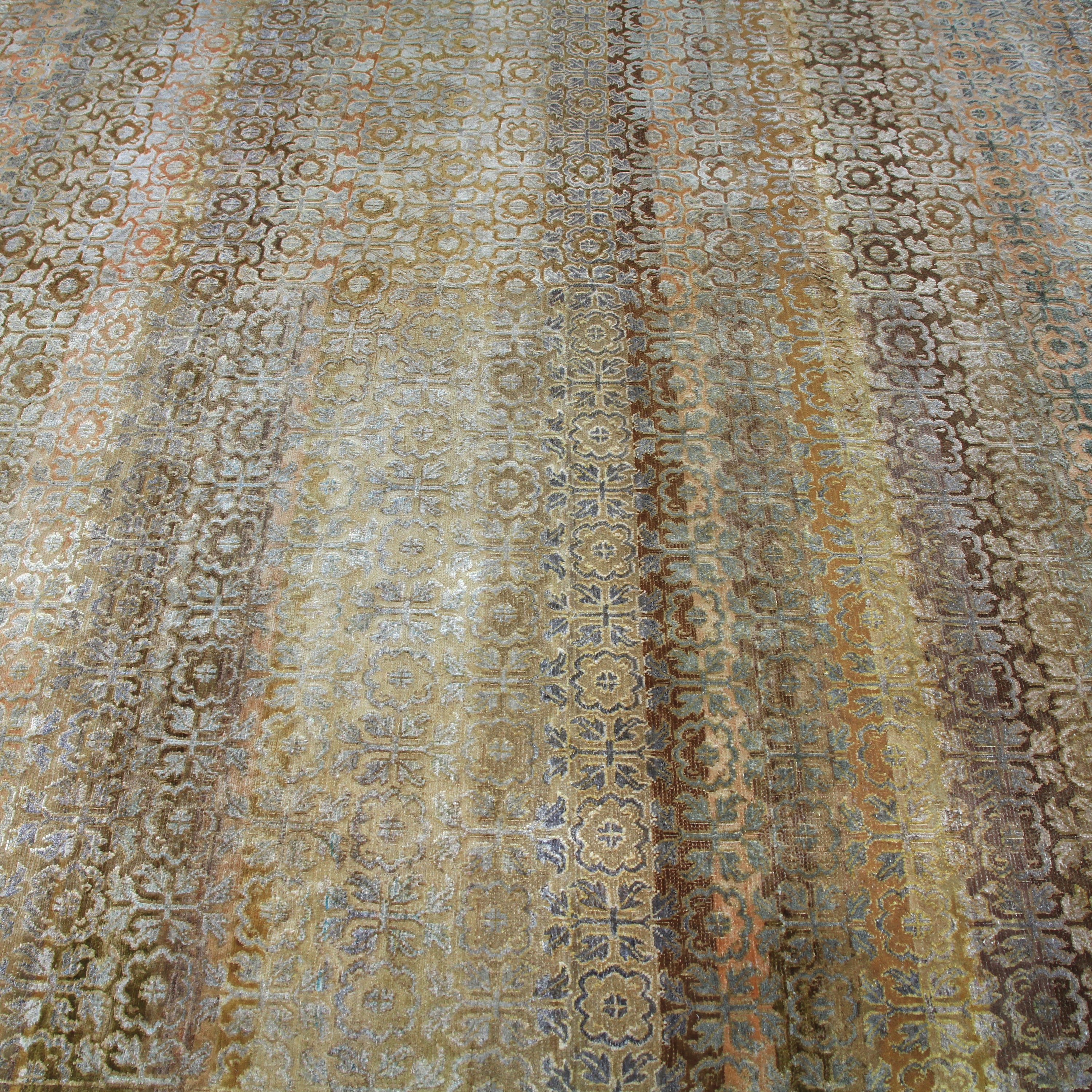 Tan and Brown Alchemy Silk & Wool Rug - 7'10" x 10'2"