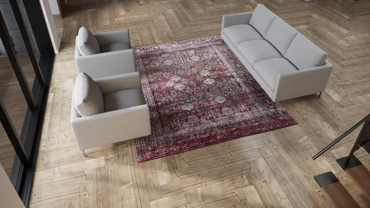 Red Transitional Alchemy Silk Rug - 8' x 9'8"