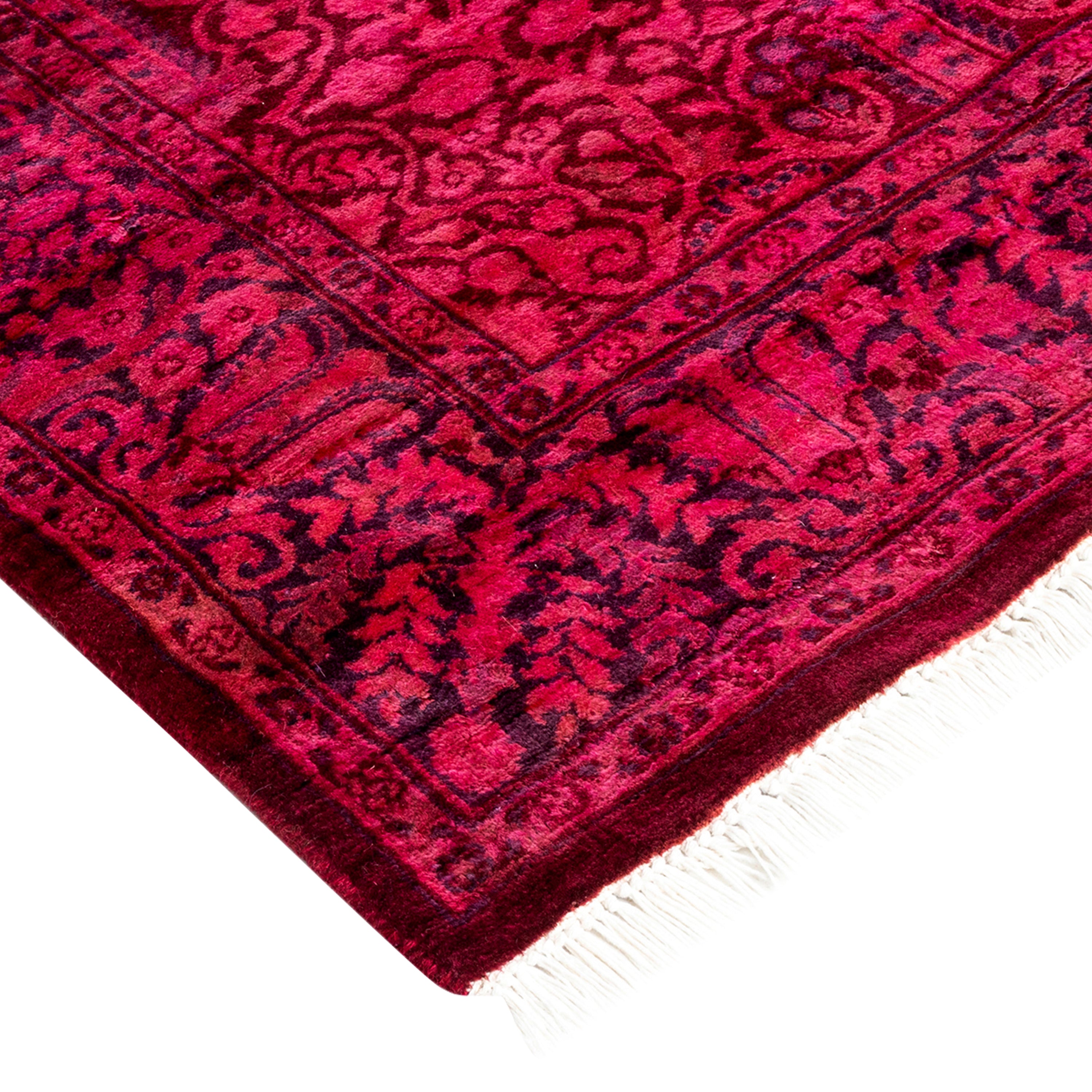 Pink Transitional Wool Rug - 2'6" x 12'3"