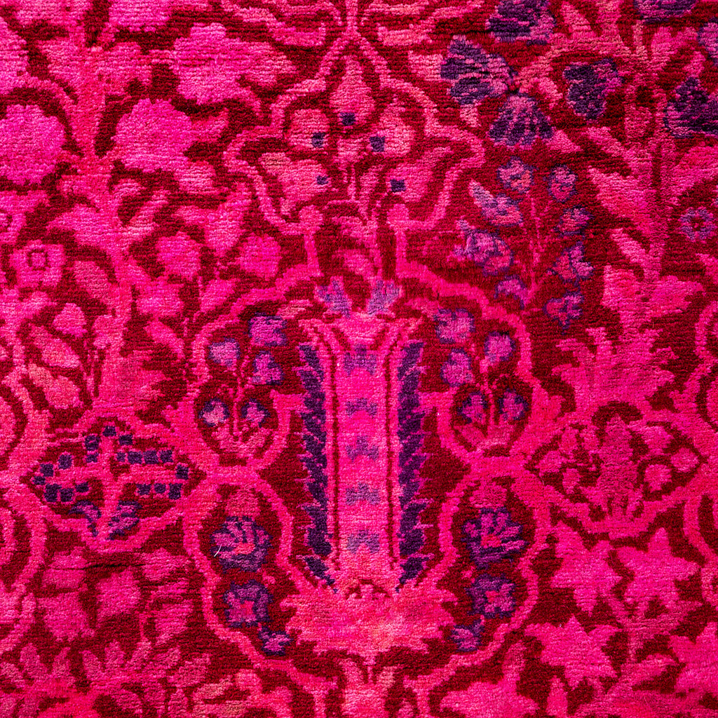 Pink Transitional Wool Rug - 2'6" x 12'3"