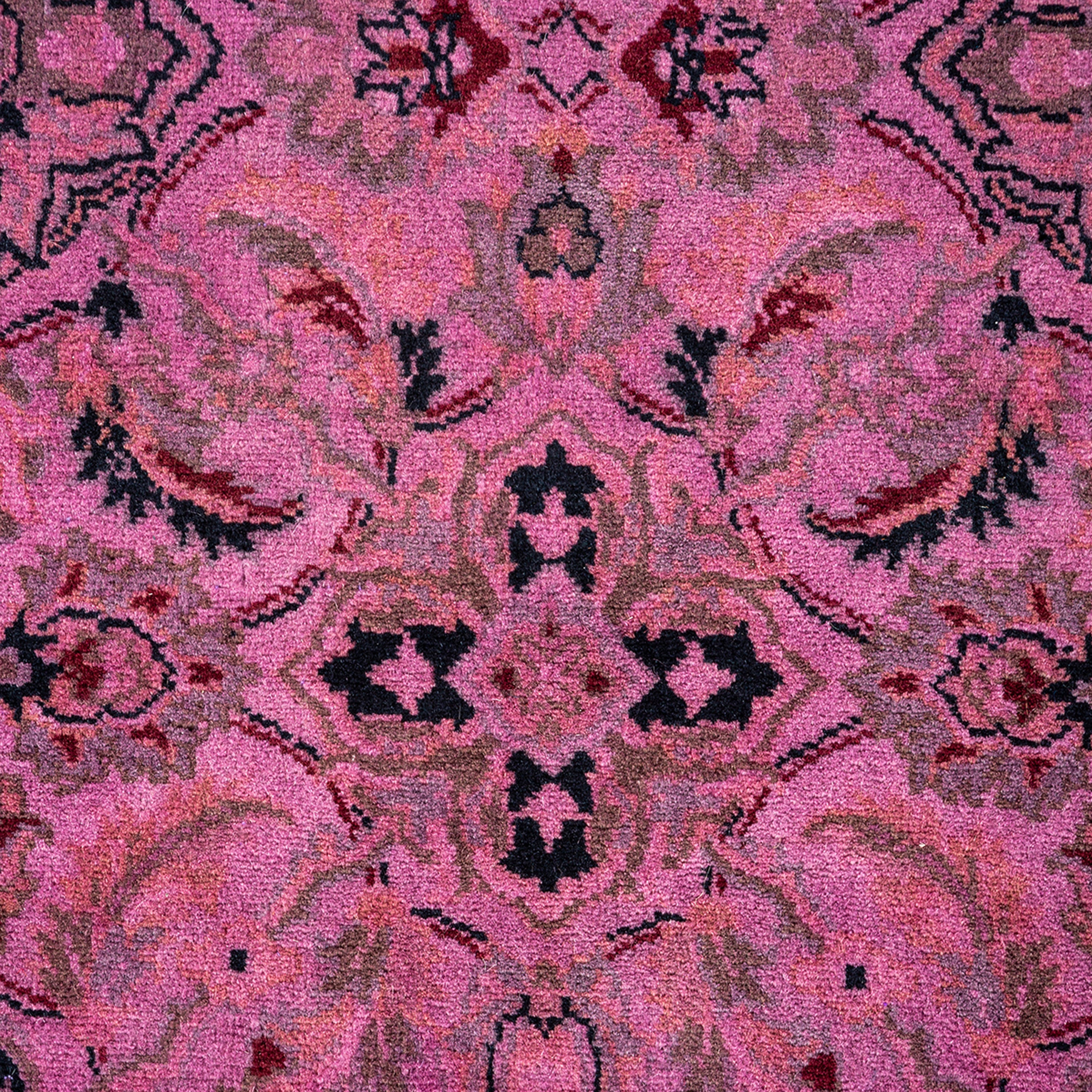 Pink Transitional Wool Rug - 3' x 13'1"