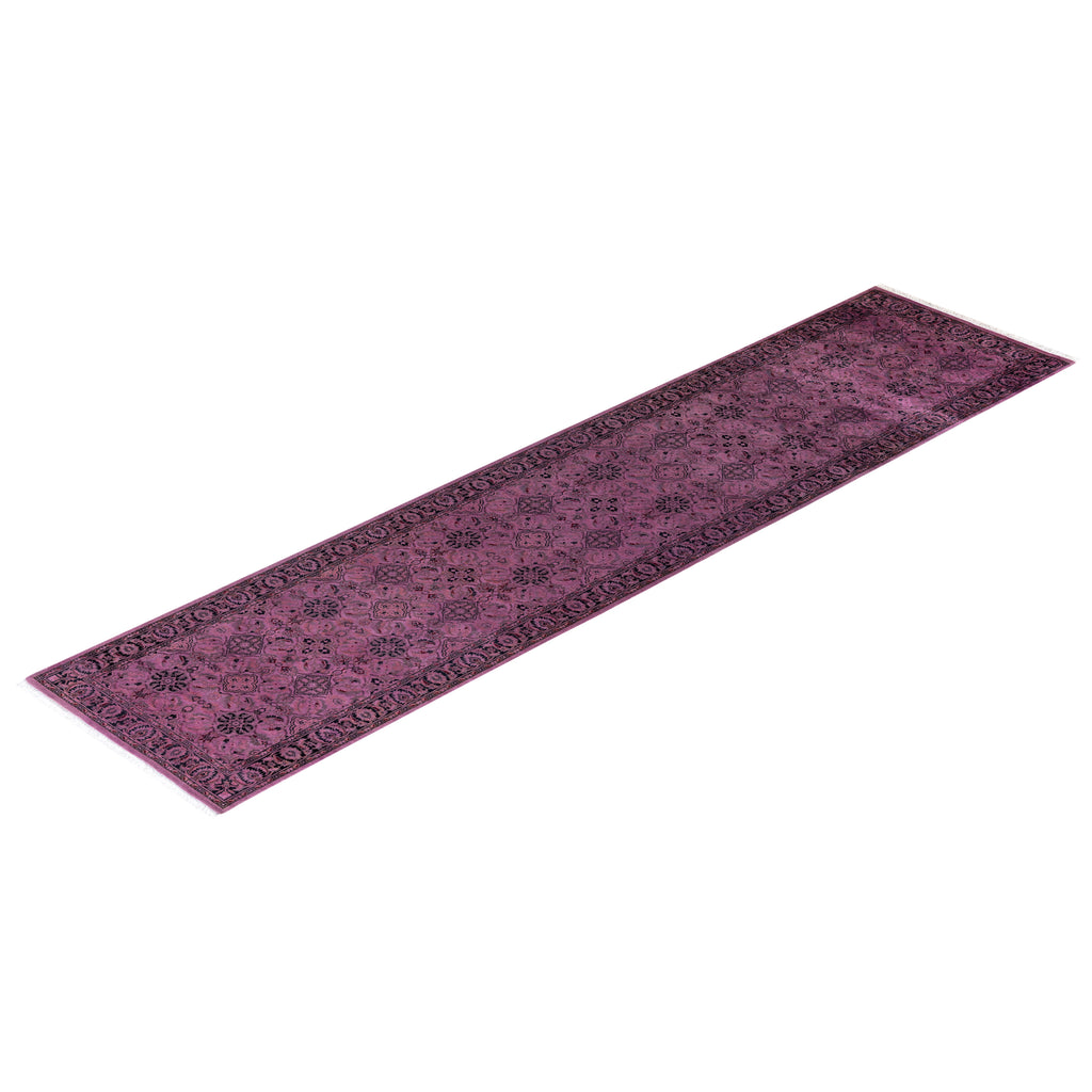 Pink Transitional Wool Rug - 3' x 13'1"