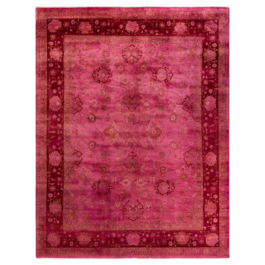 Pink Transitional Wool Rug - 8'1" x 10'4"