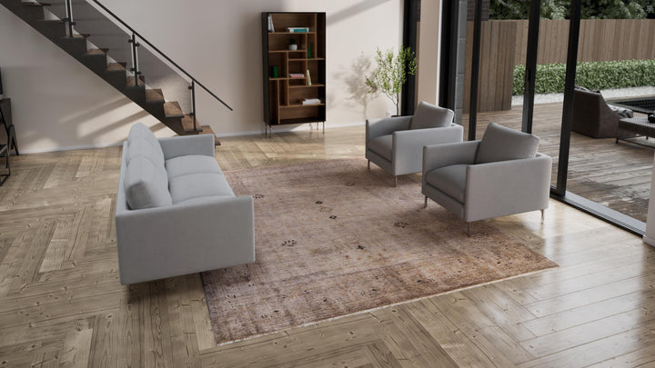 Tan and Purple Samsara Wool Rug - 9'2" x 11'7"