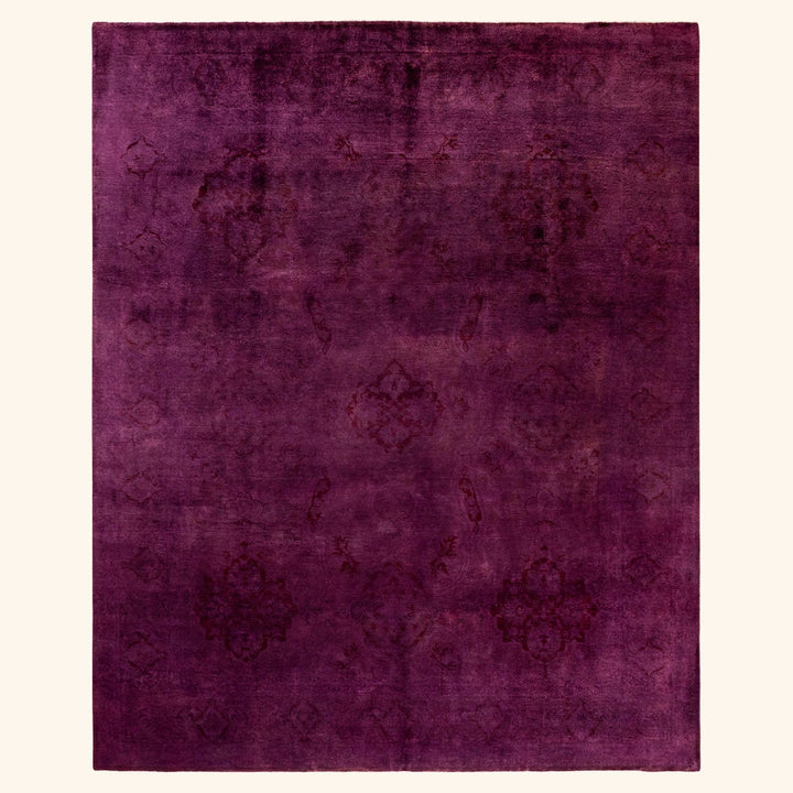 Pink Transitional Wool Rug - 7'11" x 9'9"