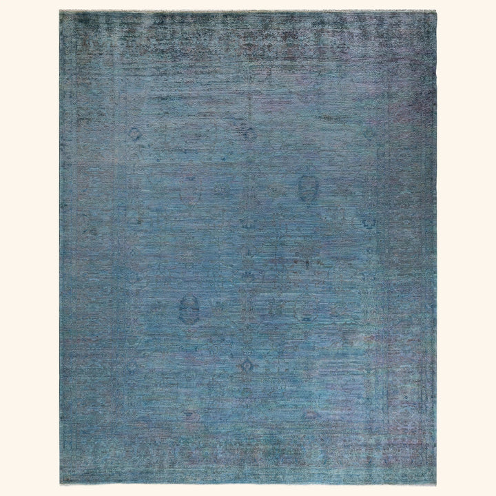 Blue Transitional Wool Rug - 7'10" x 9'9"