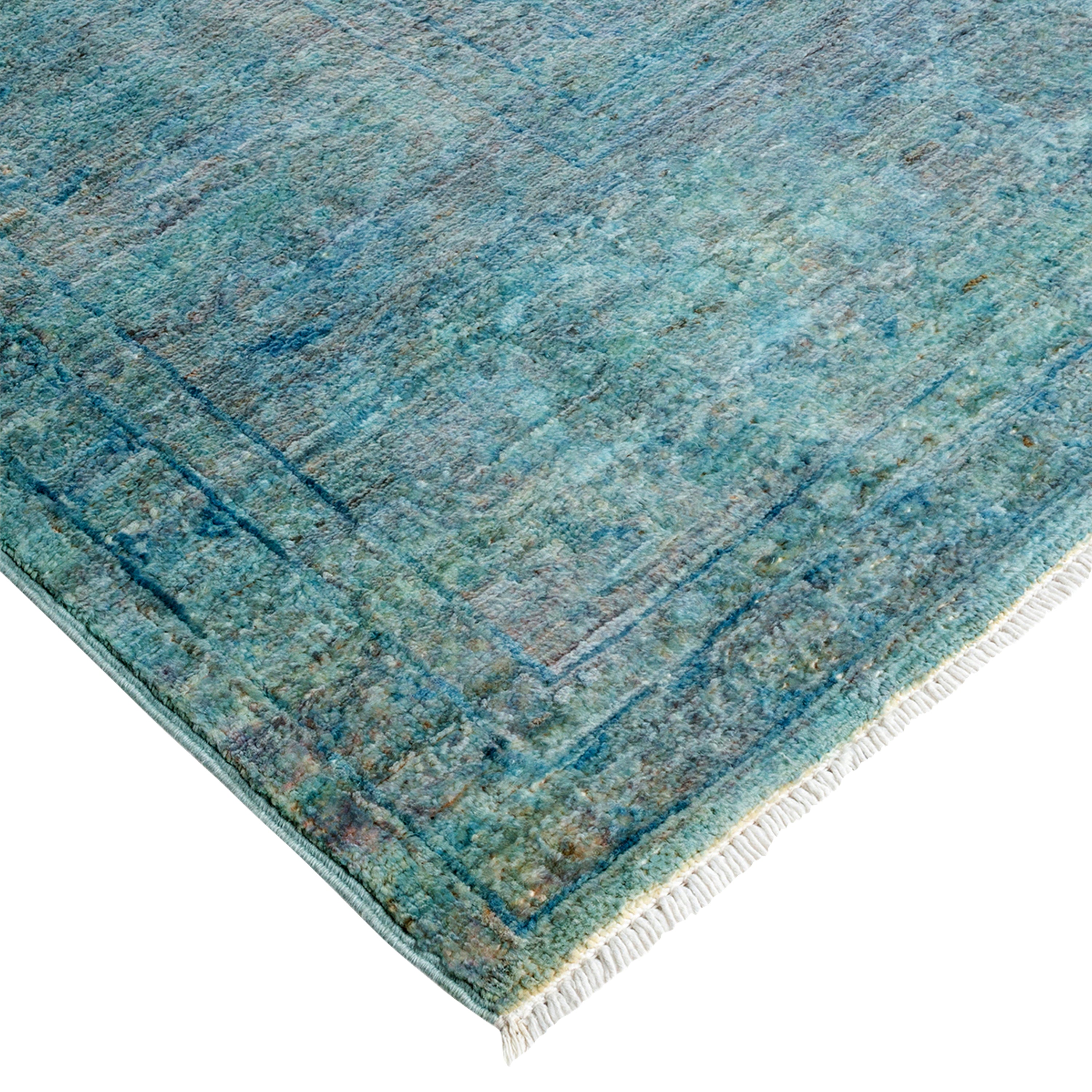 Blue Transitional Wool Rug - 7'10" x 9'9"