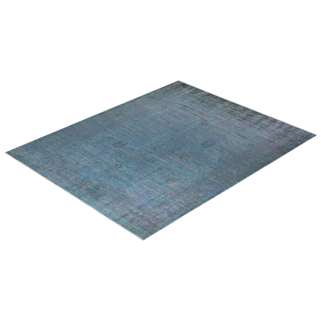 Blue Transitional Wool Rug - 7'10" x 9'9"