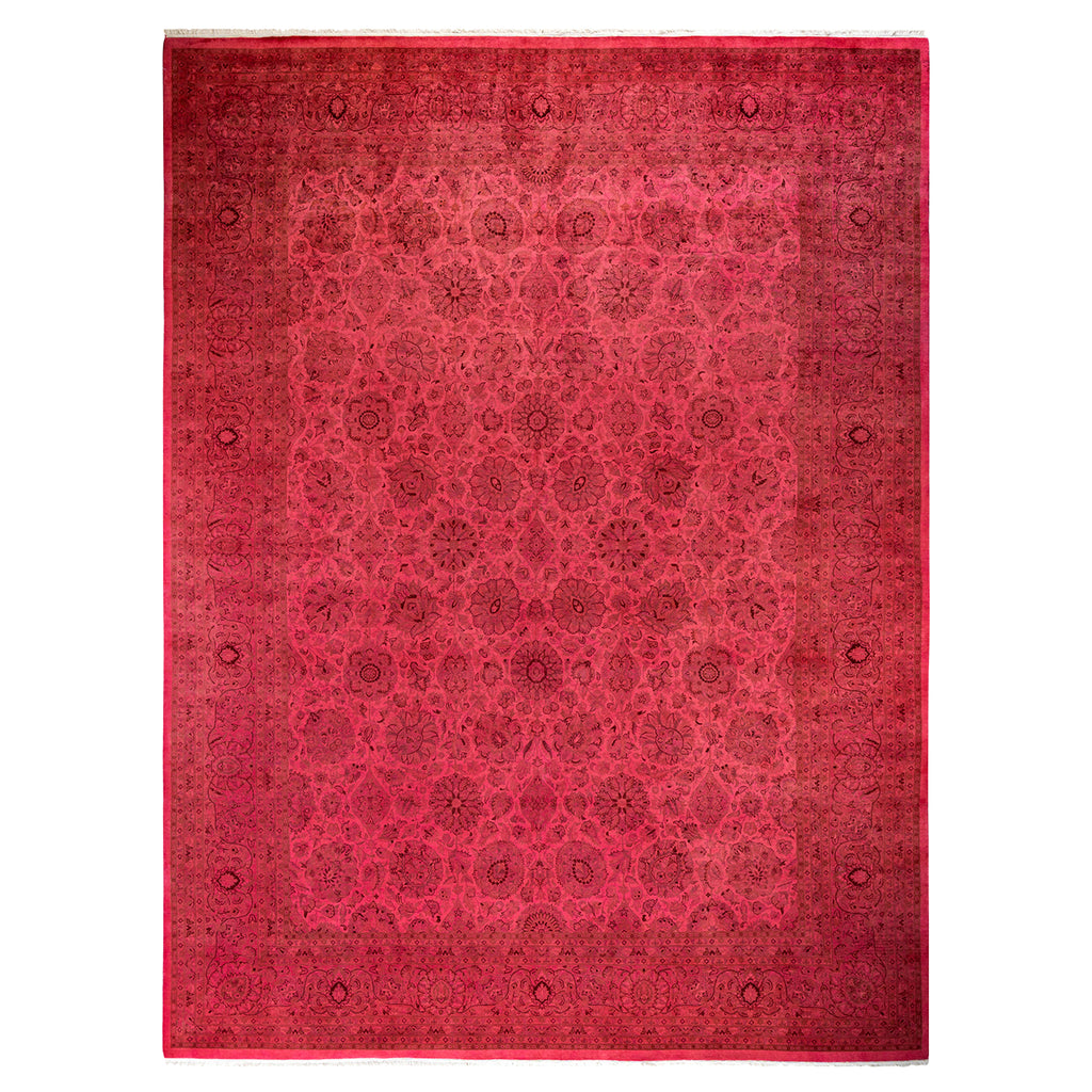 Pink Transitional Wool Rug - 9'2" x 12'4"