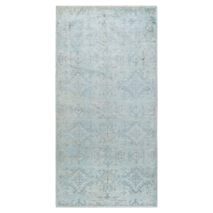 Blue Transitional Wool Rug - 6'2" x 12'2"