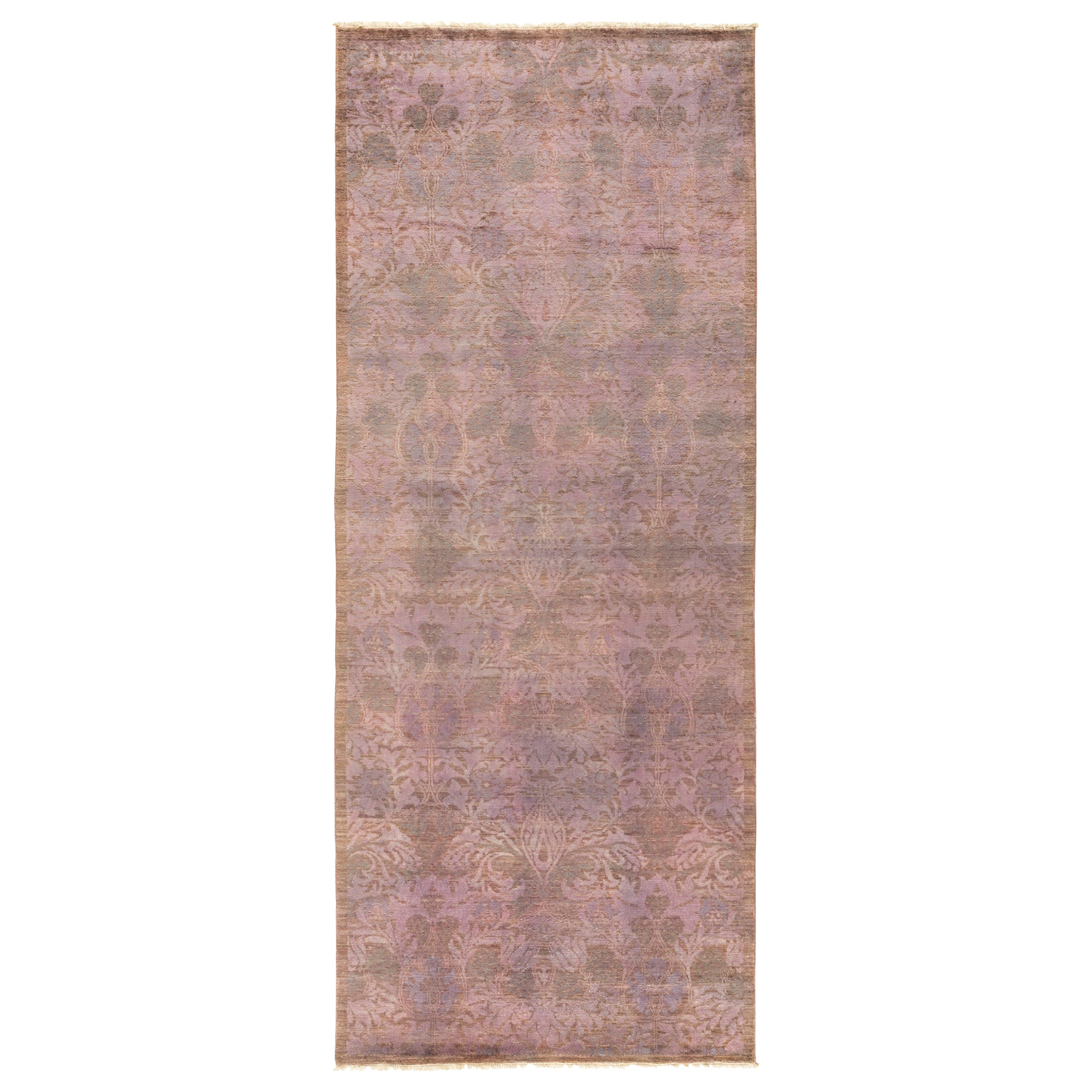 Purple Transitional Wool Rug - 4'2" x 10'2"