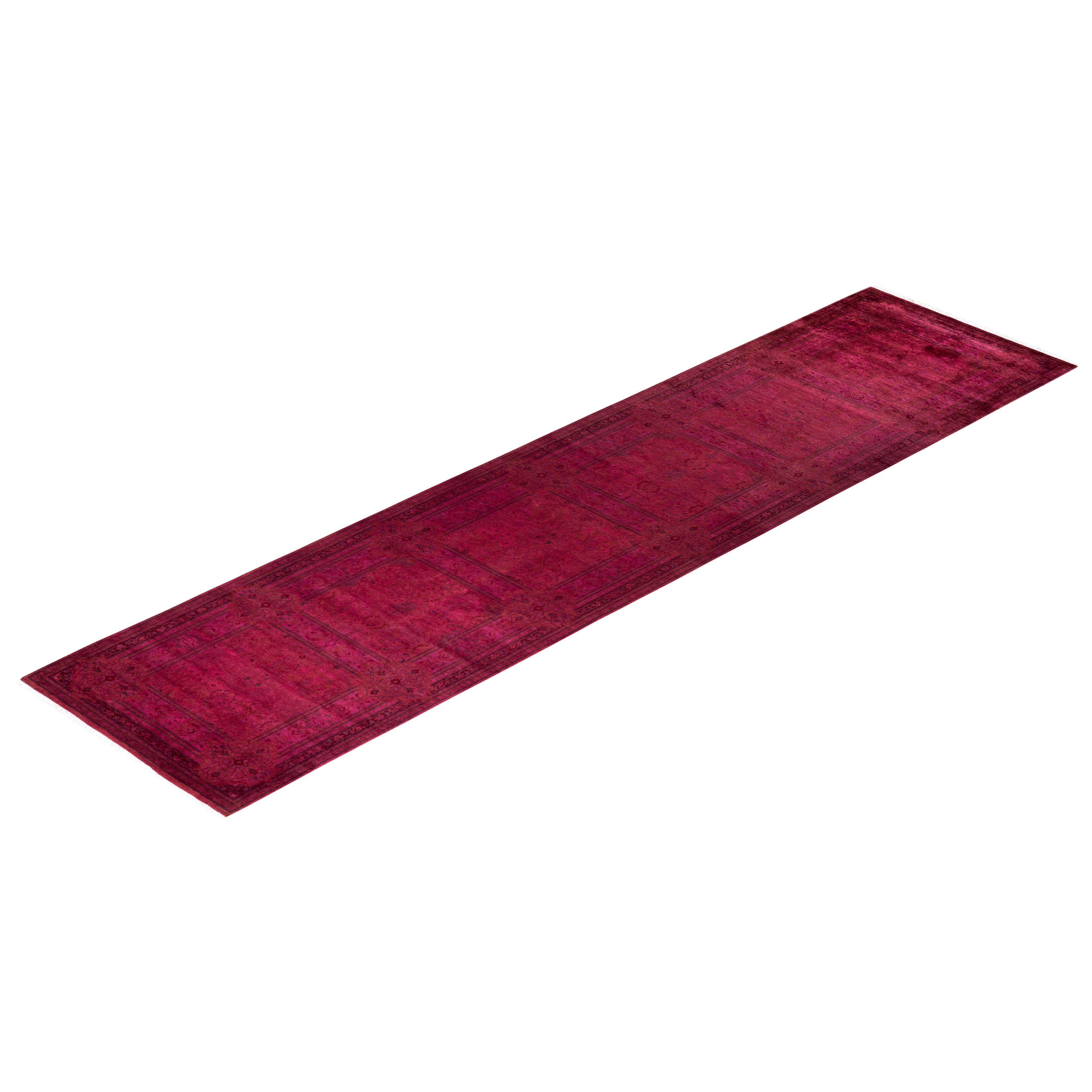 Pink Transitional Wool Rug - 3'1" x 12'9"