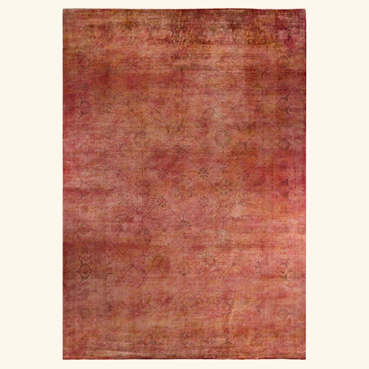 Pink Transitional Wool Rug - 10'1" x 14'1"