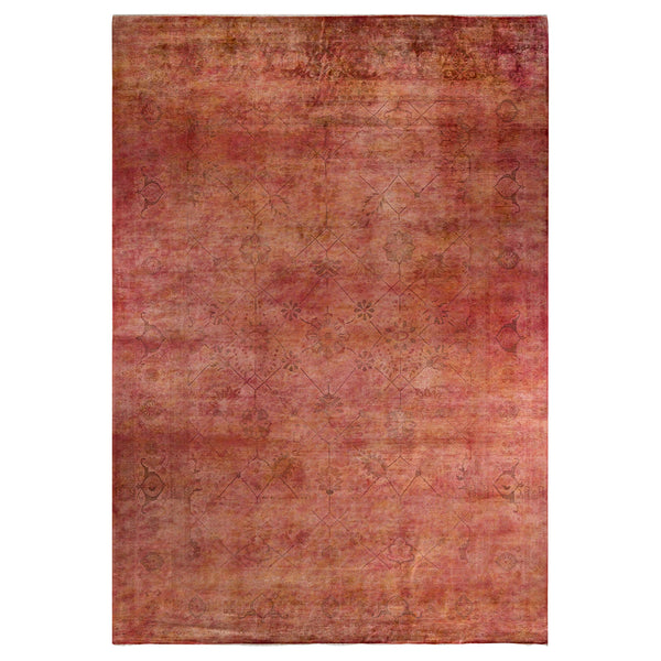 Pink Transitional Wool Rug - 10'1" x 14'1"