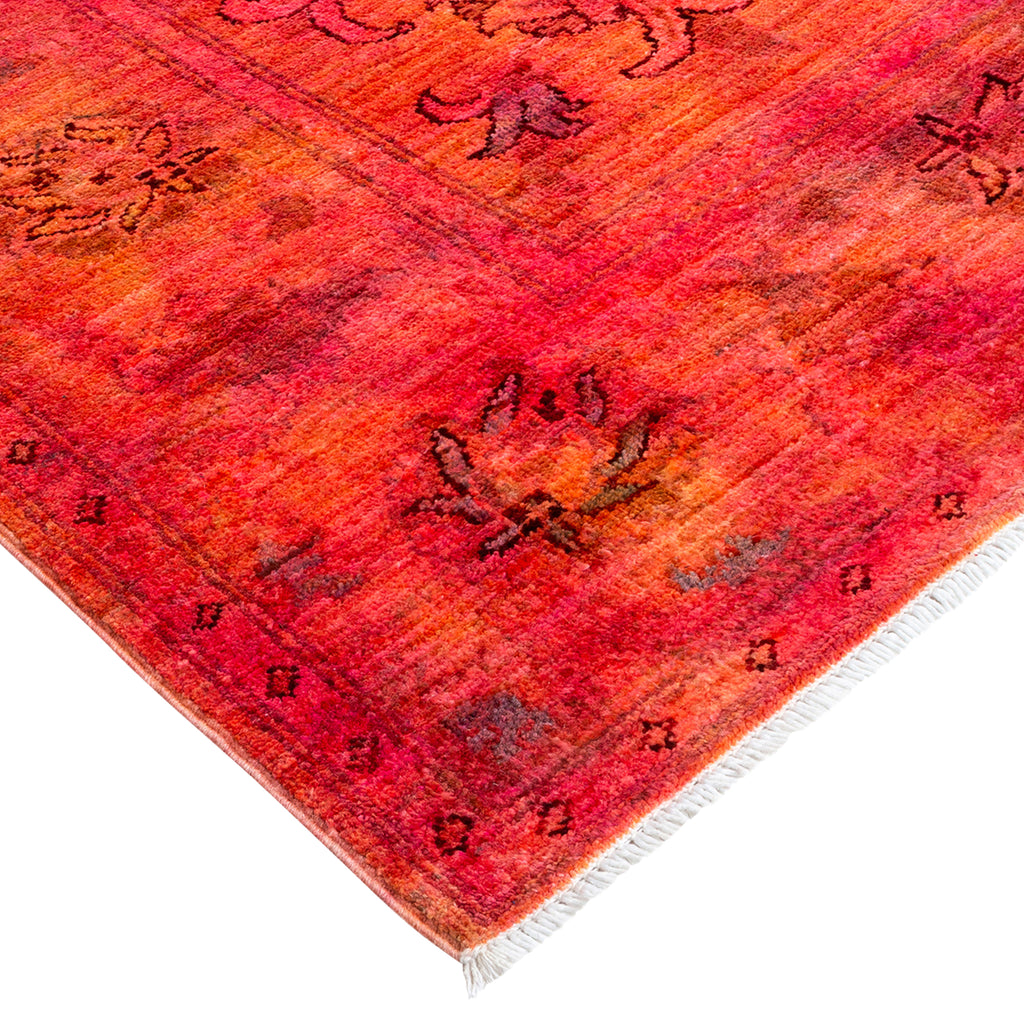 Orange Transitional Wool Rug - 5'2" x 7'10"