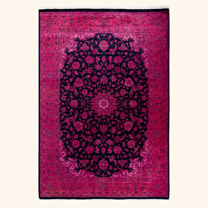 Pink Transitional Wool Rug - 4'8" x 6'10"