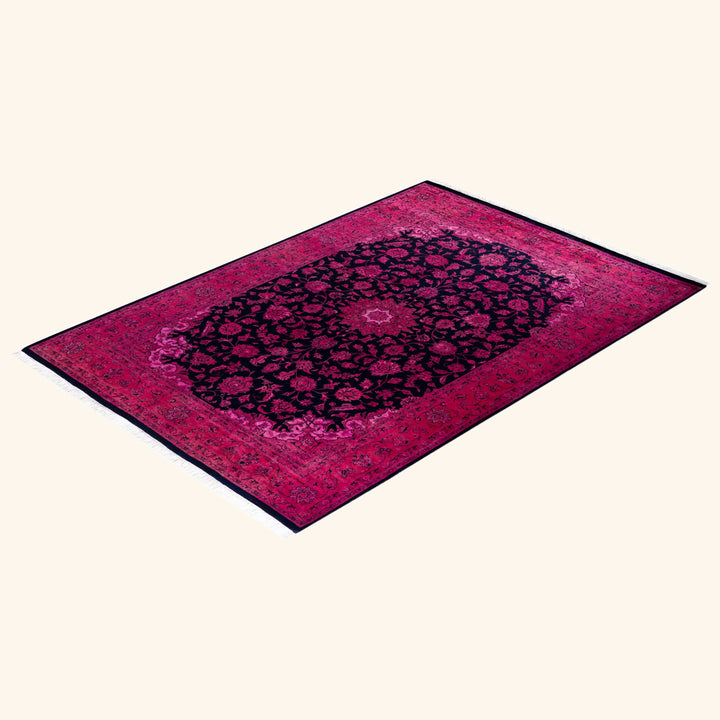 Pink Transitional Wool Rug - 4'8" x 6'10"
