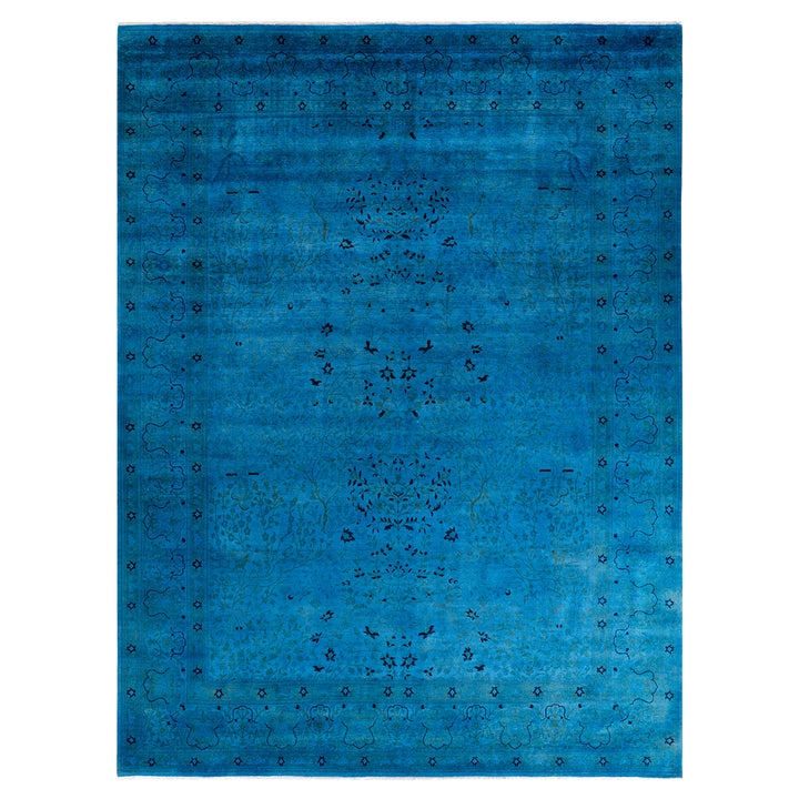 Blue Transitional Wool Rug - 9'1" x 12'