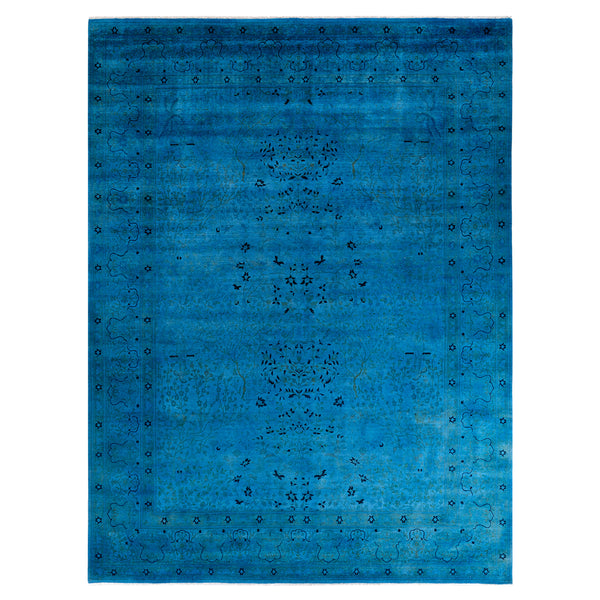 Blue Transitional Wool Rug - 9'1" x 12'
