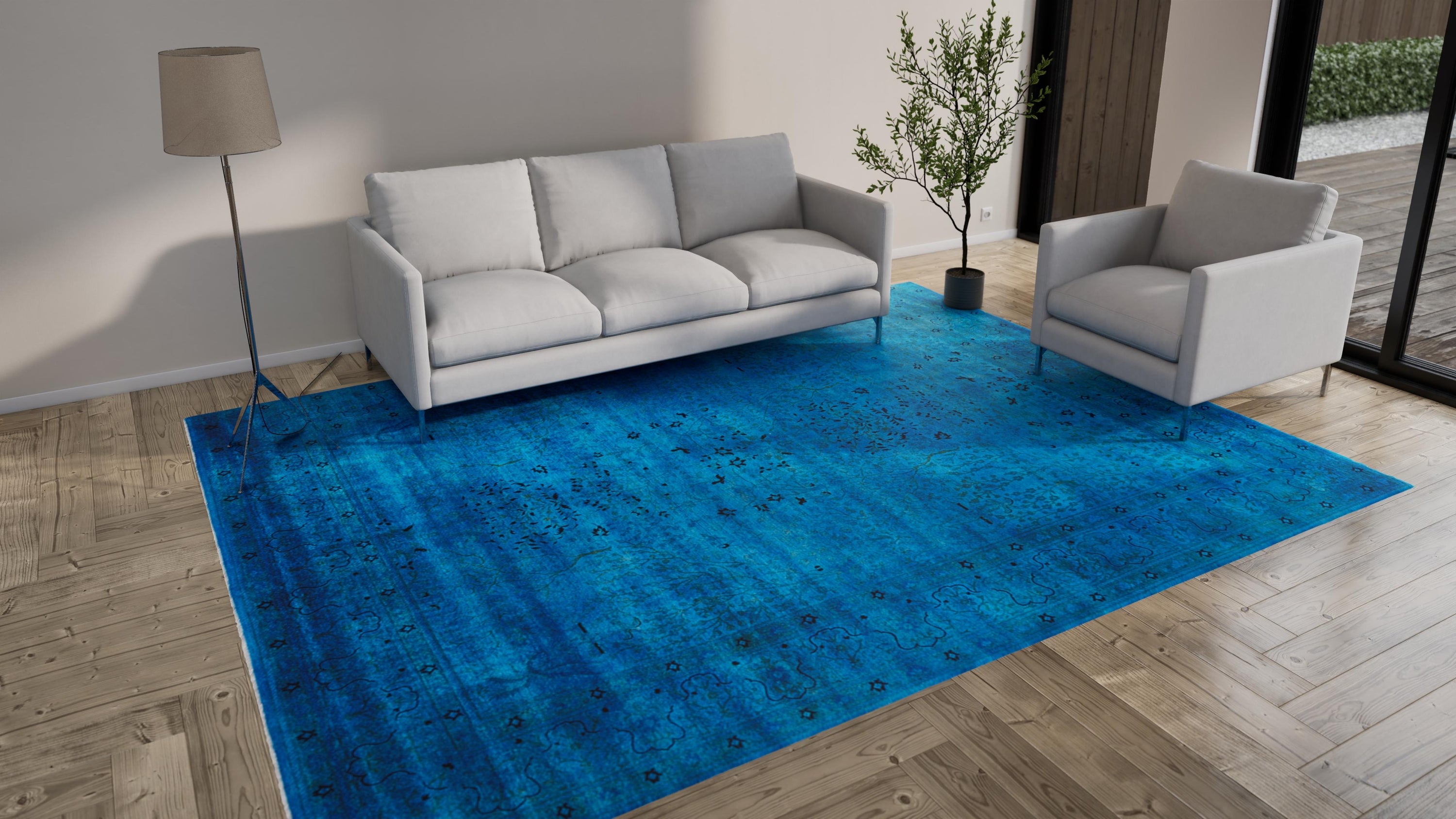 Blue Samsara Wool Rug - 9'1" x 12'