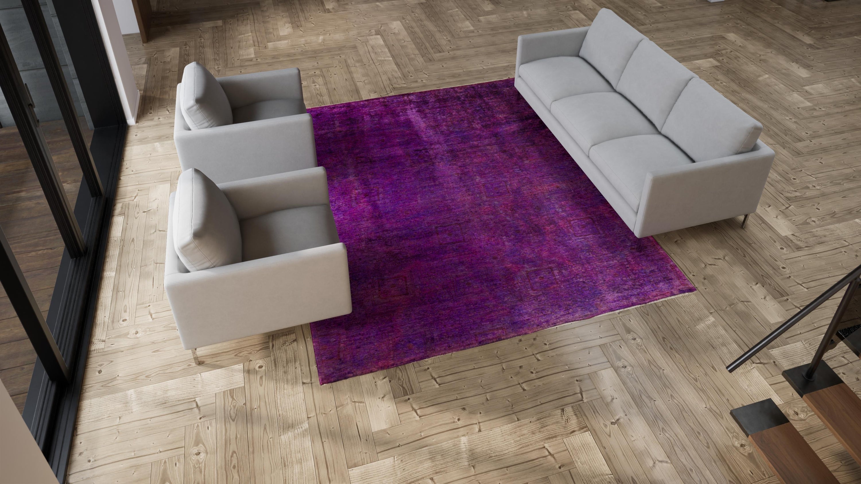 Purple Samsara Wool Rug - 8'1" x 9'10"