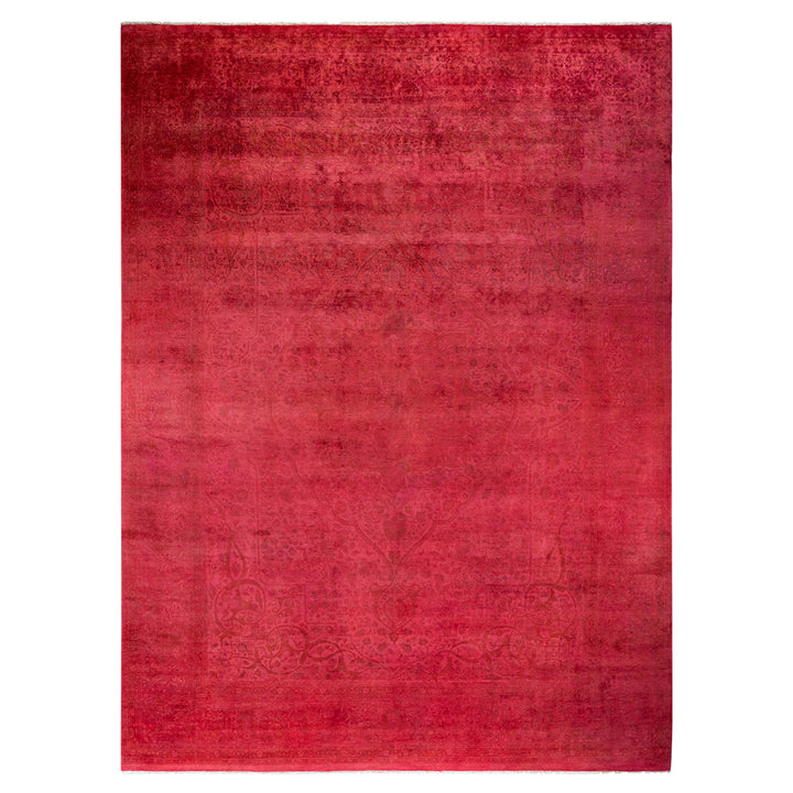 Pink Transitional Wool Rug - 8'10" x 12'2"