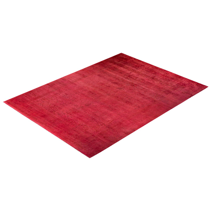 Pink Transitional Wool Rug - 8'10" x 12'2"