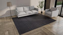 Black Contemporary Tibetan Wool Silk Blend Rug - 8' x 10'