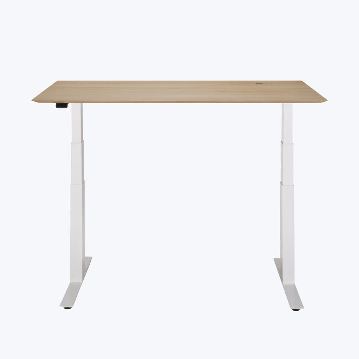Adjustable Desk with White Metal Legs 55.5"W