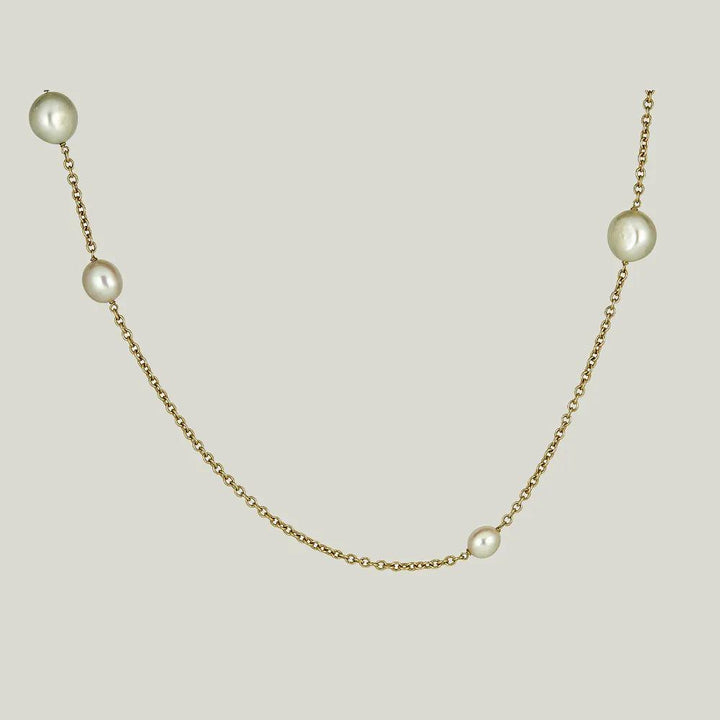 Elsa Peretti Tiffany & Co. Gold Pearl Chain